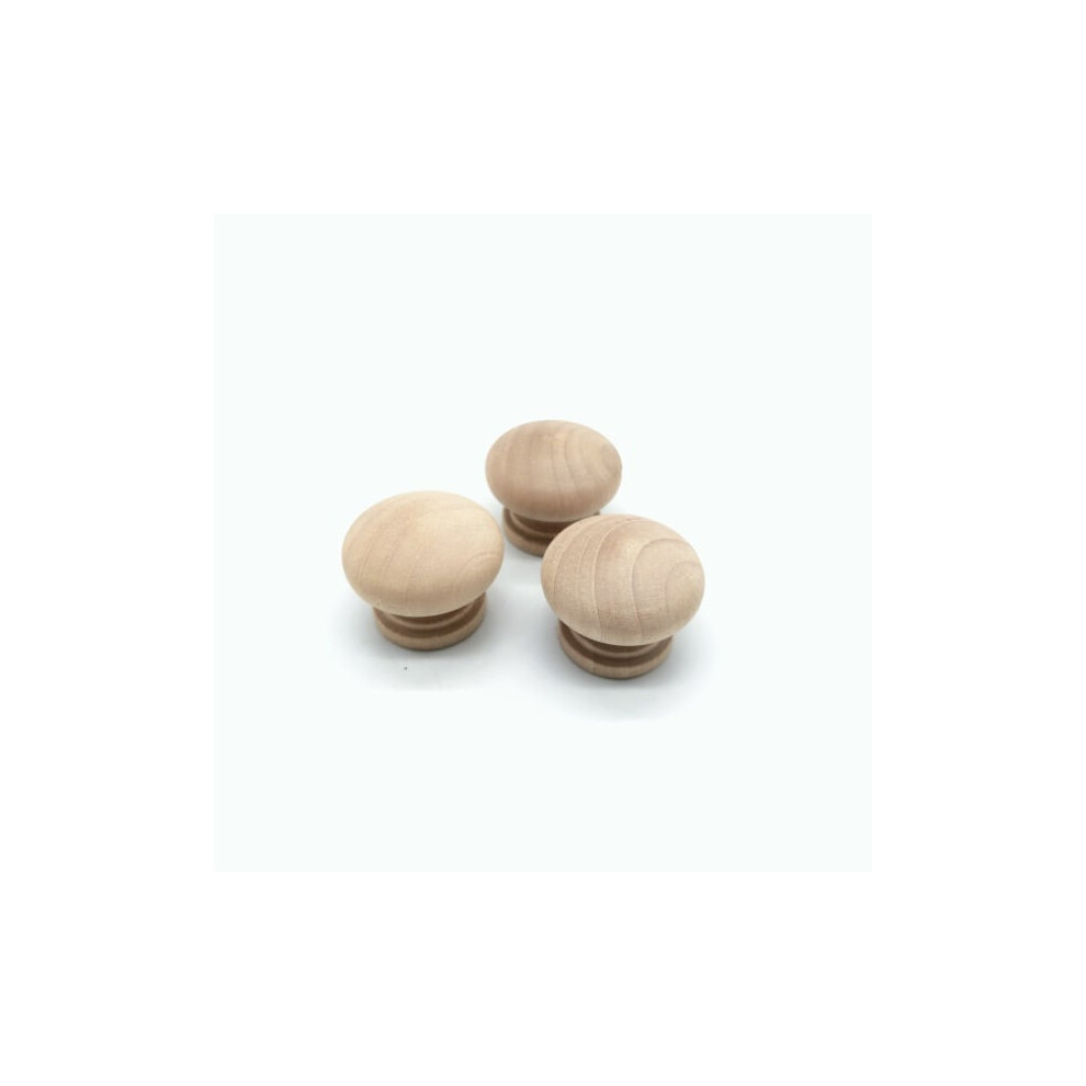 10Pcs Round Wooden Knobs For Drawers, Unfinished Furniture Knobs For Cabinets And Drawers, Mushroom Shaped Handles For Drawers 9338982137652