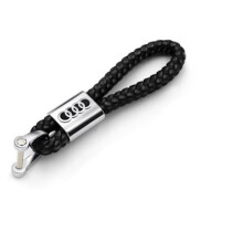 Audi Braided Leather Keychain Black