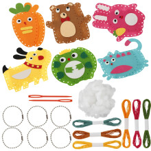 Cute Animal Sewing Craft Set for Kids, Compatible with DIY Doll Sewing Toys, Fun Educational Handcraft Kit for Beginners 6+