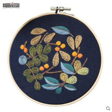 Nomeni Clearance Woolen Needle Full Range of Embroidery Cross Stitch Stamped Embroidery Cloth With Floral Kit, Room Decor Clearance Sale