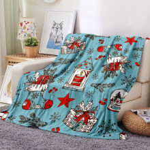 WinysinWinter Warm Blanket Christmas Snowman Winter Plush Decoration Wool Plush Picnic Blanket Holiday Santa Blanket And Home Blanket (125 X 150 Cm)