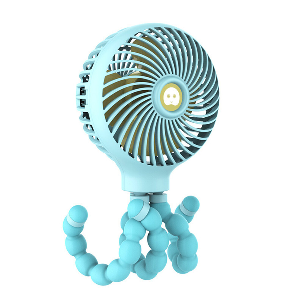 Obosoe Blue Mini Handheld Stroller Fan, 2000Mah Portable Baby Car Seat Fan With Flexible Tripod, Usb/Battery Powered, 3 Speeds For Camping 9085618238060