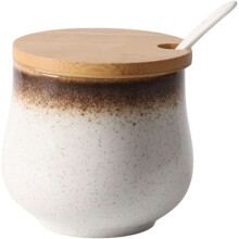 Sugar Bowl with Lid and Spoon, Porcelain Sugar Container for Coffee, Tea and Kitchen 200ml 7oz