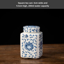 Blue and White Tea Cans, Ceramic Sealed Cans, Household High-end Large Half-catty Storage, Chinese-style Retro Pu'er General Cans
