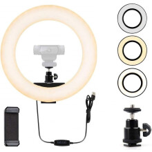 Webcam Light, Ring Light for compatible with Logitech Webcam C920,C922x,C930e,Brio 4K,C925e,C922,C930,C615 1/4'' Screw Hole- 10'' Light