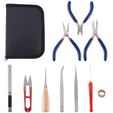 Set of 10 Pieces Jewelry Making Beading Tool Kit with Black Zippered Case for Jewelry Crafting and Jewelry Repair