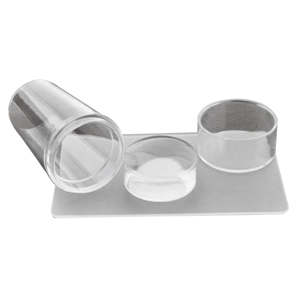 Clear Silicone Nail Stamper Kit for Precise Nail Art Design Transfer, Soft Durable 2.8cm 2PCS