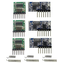 Wireless RX480E-4WQB 433Mhz RF Module Transmitter and Receiver 3 Sets 4 Channel Output Link Kit for