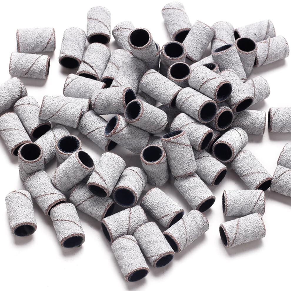 100Pcs Sanding Bands for Nail Drill Bits 80 120 180 240 Grit Four Grit Assortment Manicure Set