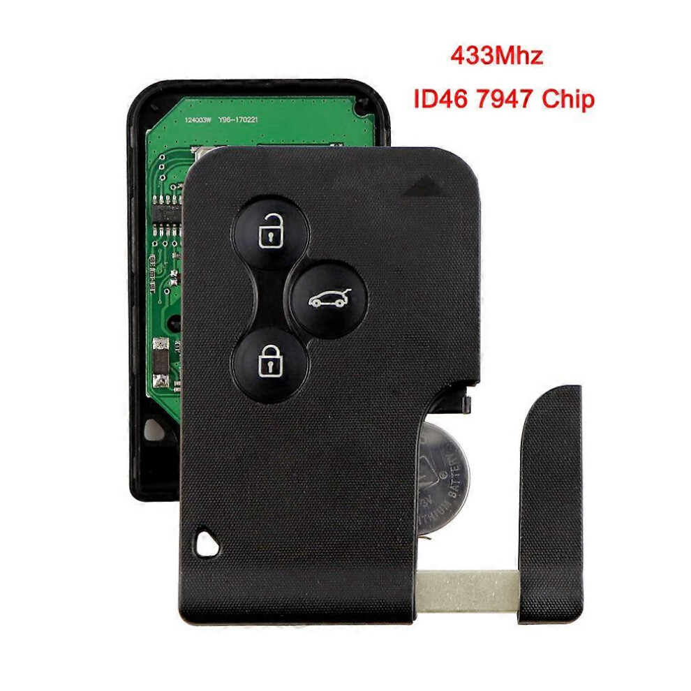 433Mhz Smart Control Car Key For Renault Clio Logan Megane 2 3 Scenic Id46 Pcf7947 Chip Insert 2 Buttons Remote Card Fob~01250 6935161588477