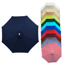 Patio Umbrella Canopy Replacement Waterproof UV Protection Outdoor Cover Fits 6/8 Ribs Navy Blue