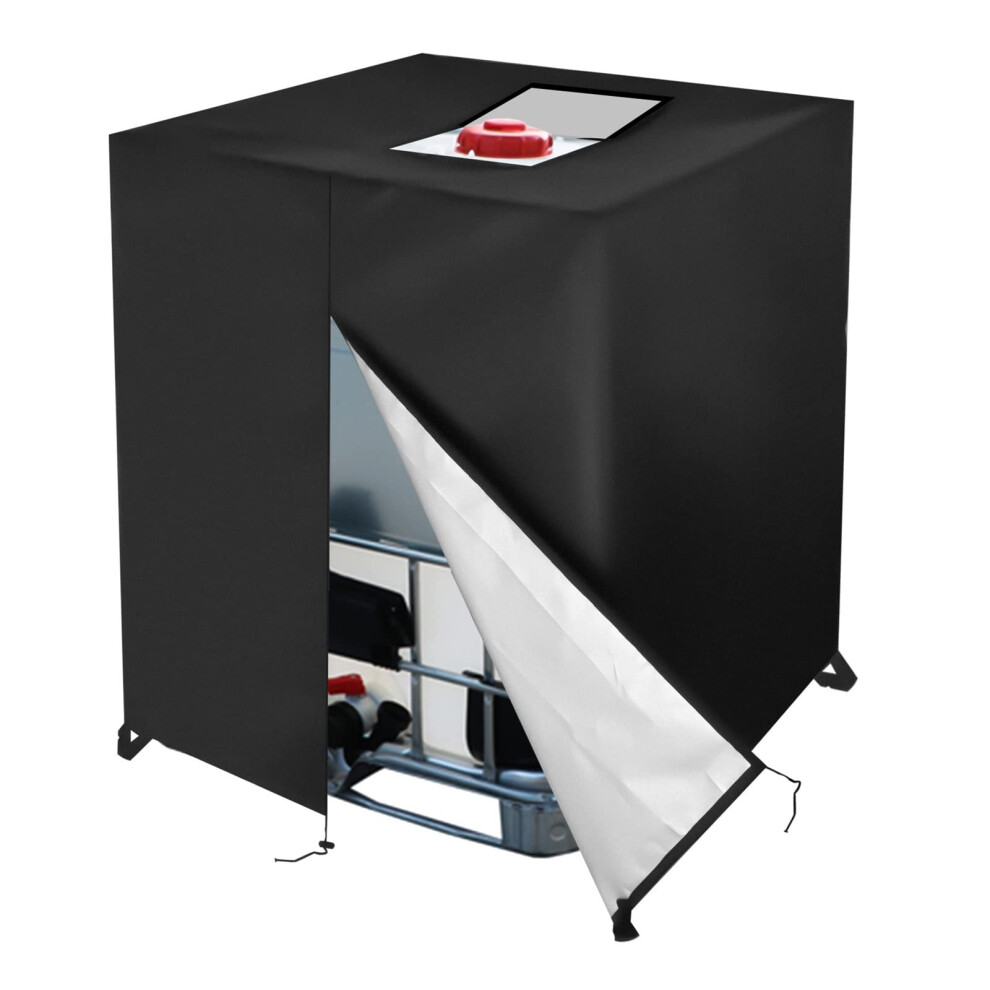 1000L Ibc Tank Cover Waterproof Dustproof Uv Protection Durable Oxford Cloth Black Zipper 9455672545402