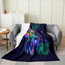 Ultra Soft Flannel Baby Blanket 30 x 40 Green Botanical Floral Print Lightweight Warm Fleece
