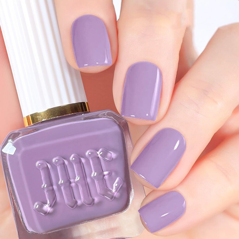 Purple Glitter Nail Polish 12Ml Long Lasting Quick Air Dry Gloss Lavender Nail Varnish