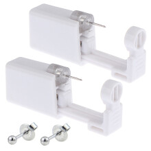 Ear Piercing Kit 2 Pack Disposable Self Piercing Gun with Stainless Steel Stud and Cleaning Tools