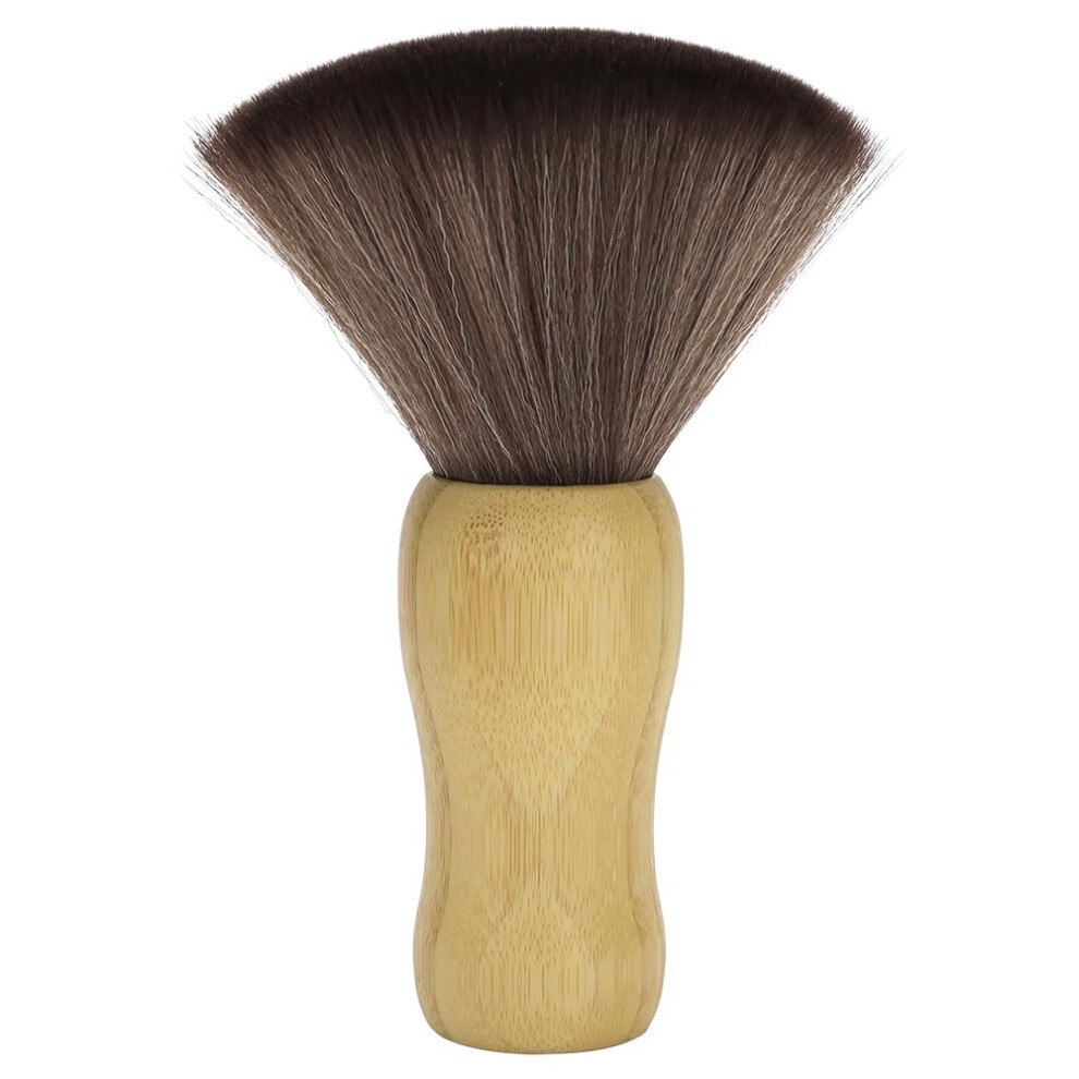 Professional Barber Neck Duster Brush with Soft Nylon Bristles and Wooden Handle, Yellow Finish