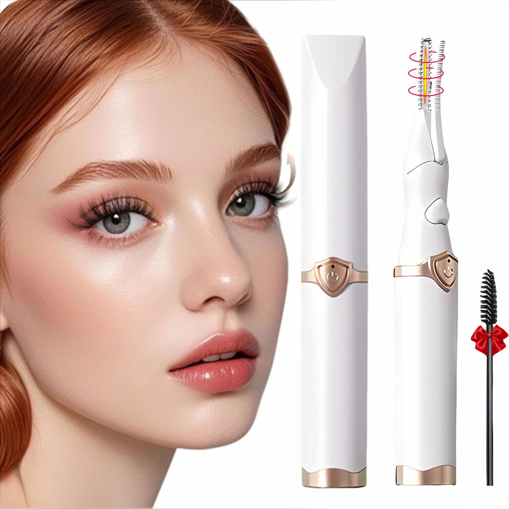 Beige Heated Eyelash Curler With 3 Heat Modes, Usb Rechargeable, 8S Rapid Heating, 24H Longlasting Curl,