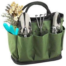 Heavy Duty Garden Tool Organizer Bag, Canvas Storage Bag for Gardening Tools with Ergonomic Pockets, Ideal Gift for Gardening Enthusiasts