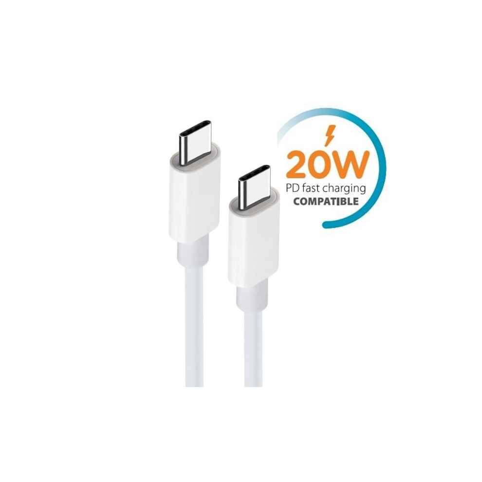 White 2M Fast Charging 20W Usb-C To Usb-C Pd Cable Compatible With Samsung, Compatible With Iphone15/16