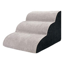 Soft 3 Steps Dog Stairs Pet Ramp Ladder with Detachable Cover Non Slip Extra Wide Cat Comfortable Slope for Older Dogs Cats Indoor Sofa