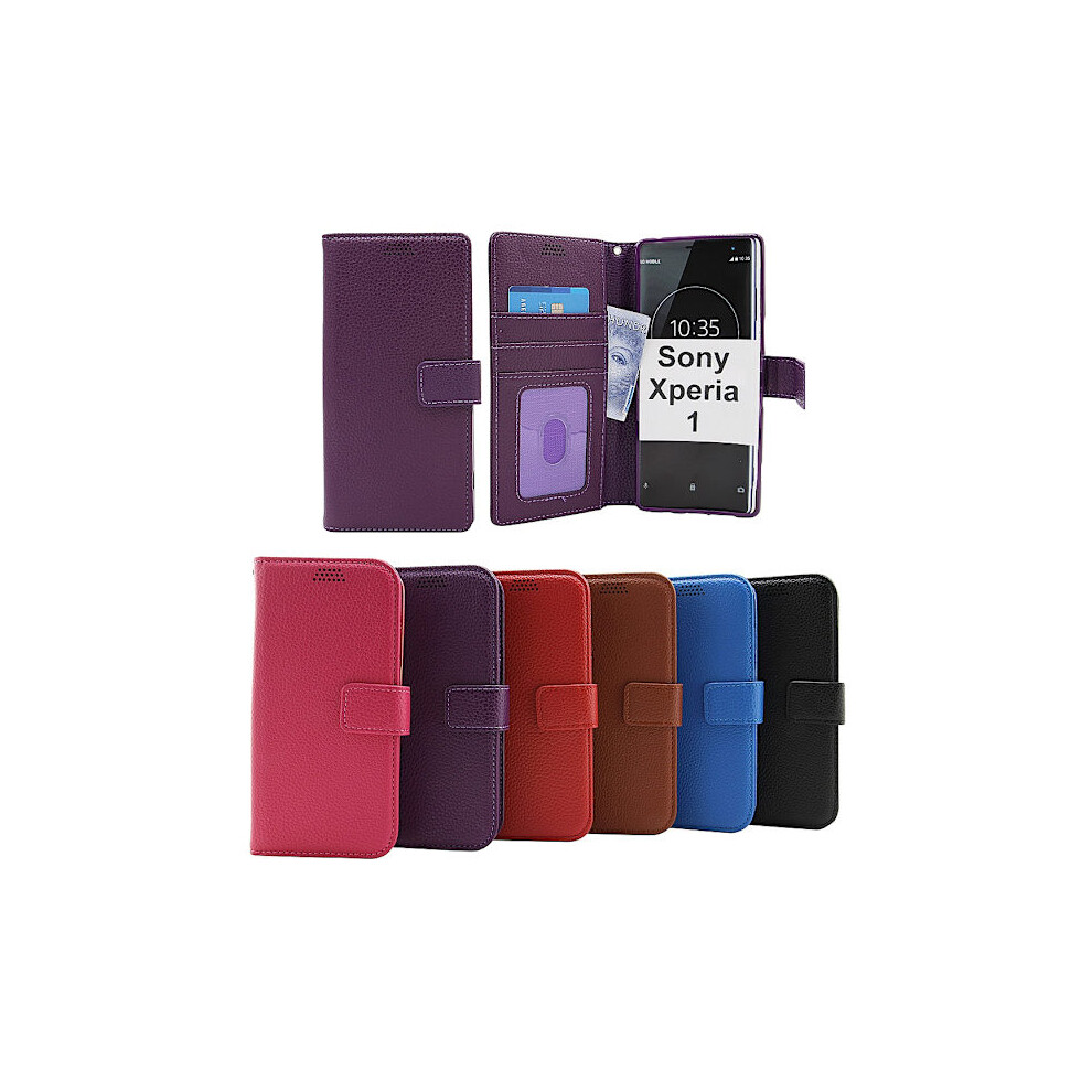 New Standcase Wallet Compatible With Sony Xperia 1 (J9110) Black 9048212735113