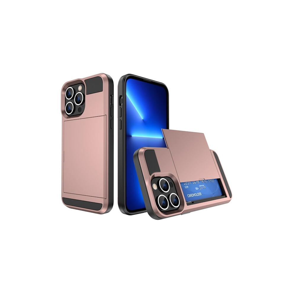 Compatible With Iphone 14 Case With Card Slot - Rose Gold Pink Pink,Gold 9048212735182