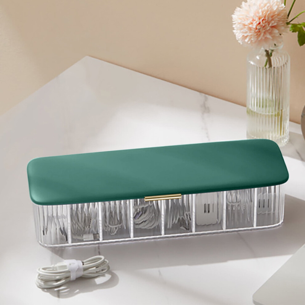 Valseel Transparent Cable Organizer Box With Lid, 8-Compartment Data Cord Storage For Easy Access, No Tying Needed 9048212735755