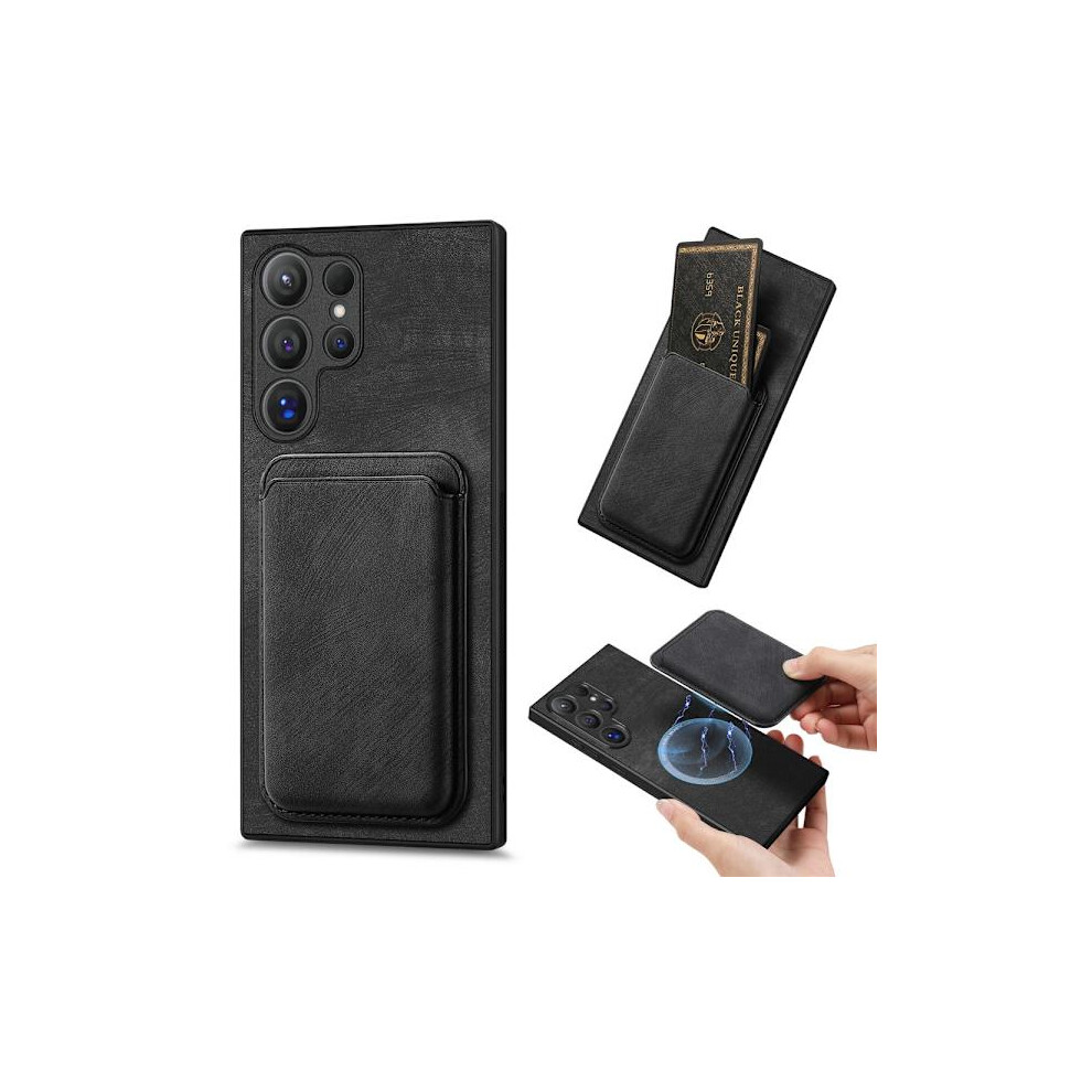 Skalo Compatible With Samsung S24 Ultra Pu Leather Case With Removable Magnet Wallet - Black 9048212735229