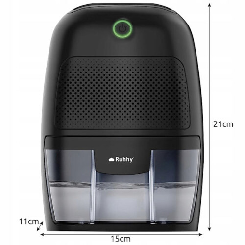 Effective dehumidifier for damp rooms - 600 ml capacity Black 1