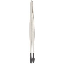 Rubber Head Tweezers, Long Tweezers, Flat Head, Pearl Printed Jewelry Tweezers (15.00X1.00X1.00CM, Black)