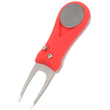 Golf Green Fork Foldable Lawn Repair Tool Pop-up (white with Red) Divot Tools Grass Father's Day Gifts Balls Golfs