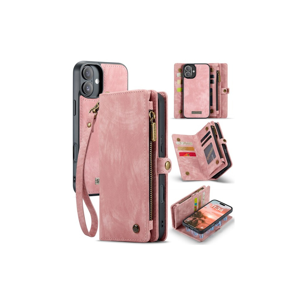 Caseme Multi-Slot 2 In 1 Wallet Case Compatible With Iphone 16 Pink 9048212791072