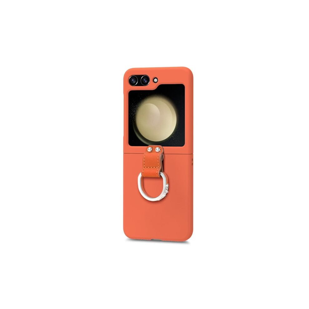Compatible With Samsung Galaxy Z Flip 5 Case With Ring Holder Orange 9048212791003