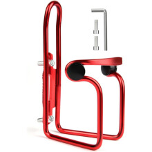 Bicycle Water Bottle Holder, Aluminum Alloy, Lightweight, with Screw Tool, Compatible with All Bike Types, Red 1 Pack
