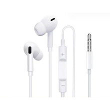 High-quality wired headphones, suitable for compatible with iPhone 3 generation noise-canceling headphones, white, 3.5mm round hole