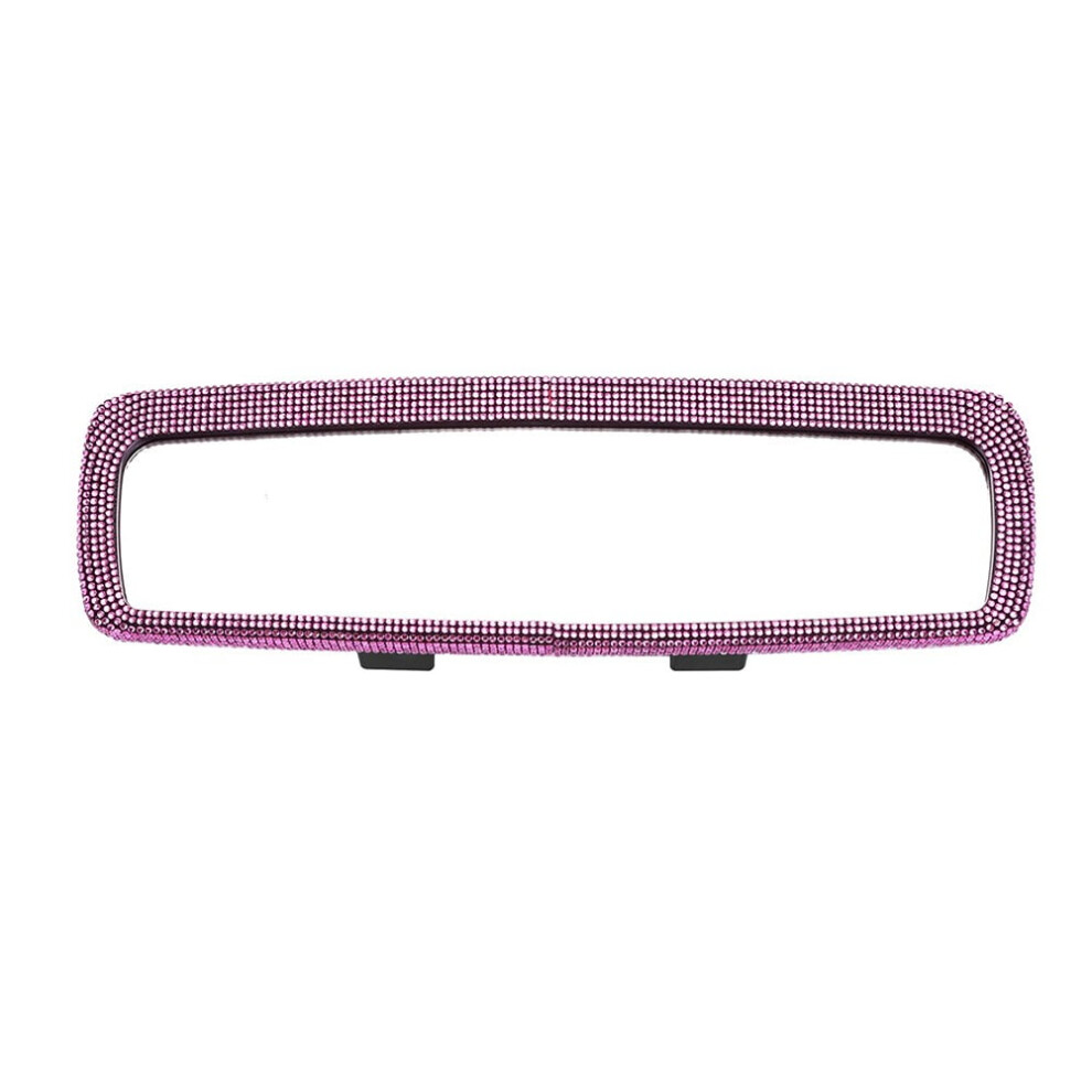 Car Rear View Mirror Accessories With Bling Crystal Diamonds Interior Trim Cover Pink 9483153202322