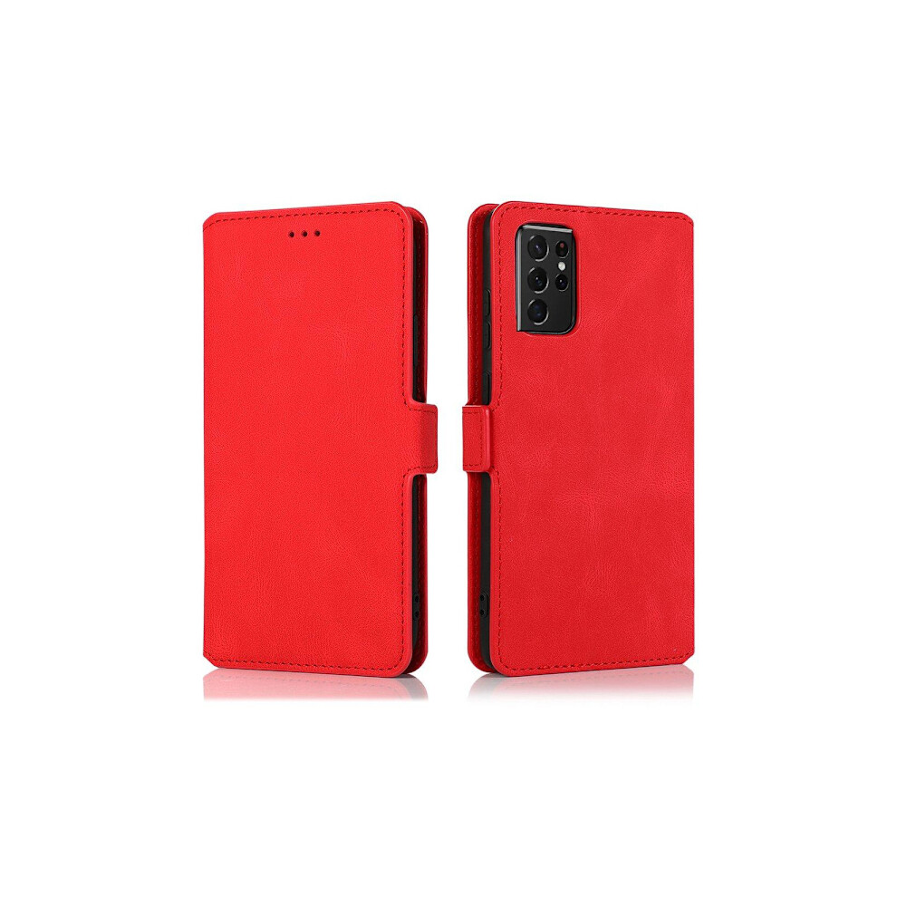 Impressive Wallet Case - Compatible With Samsung Galaxy S21 Ultra Red 9058772549747