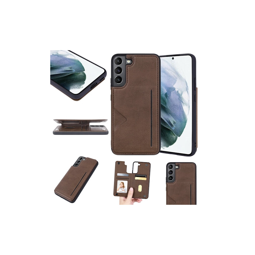 Compatible With Samsung Galaxy S23 - Shell With Card Holder (Hanman) Brown 9058772549853