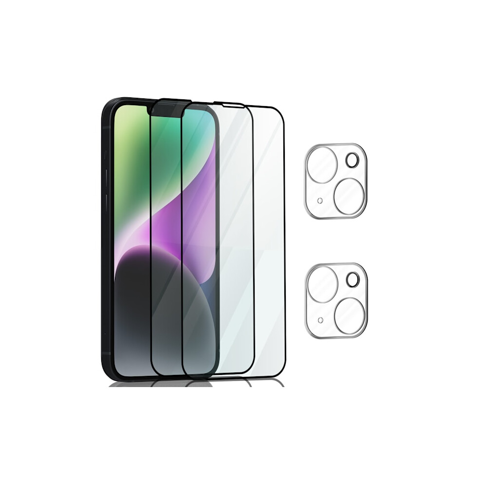 2-Pack Compatible With Iphone 14 Plus Screen Protector & 2-Pack Lens Protector - Tempered Glass 9H - Super Quality 3D 9058772550057