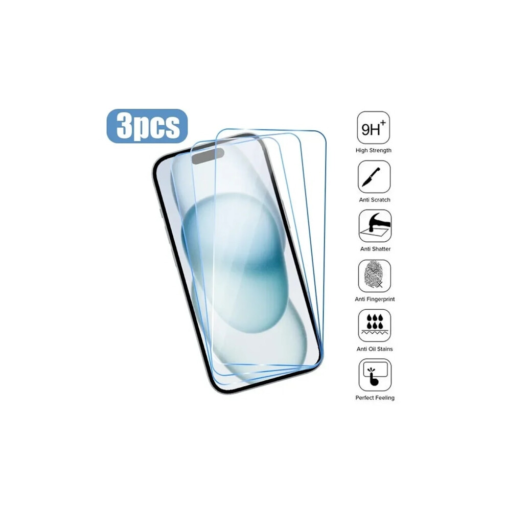 3-Pack Compatible With Iphone 15 Pro Max Full Coverage Screen Protector Hd Tempered Glass Transparent 9058772550002