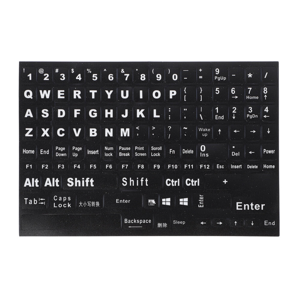 Masteelf 1 Sheet Keyboard Sticker Universal English Letter Keyboard Label Accessory 9483153208331