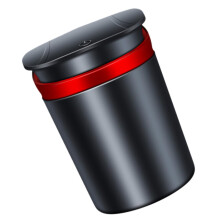 Car Ashtray with LED Lid Light Smokeless Detachable Cup Holder Design and NonSkid Base for Night Use