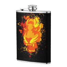 Bengals Flagon 8oz Stainless Steel Leather Flask - Food-grade, Portable, Wearproof for Outdoor Sports, Camping, Weddings