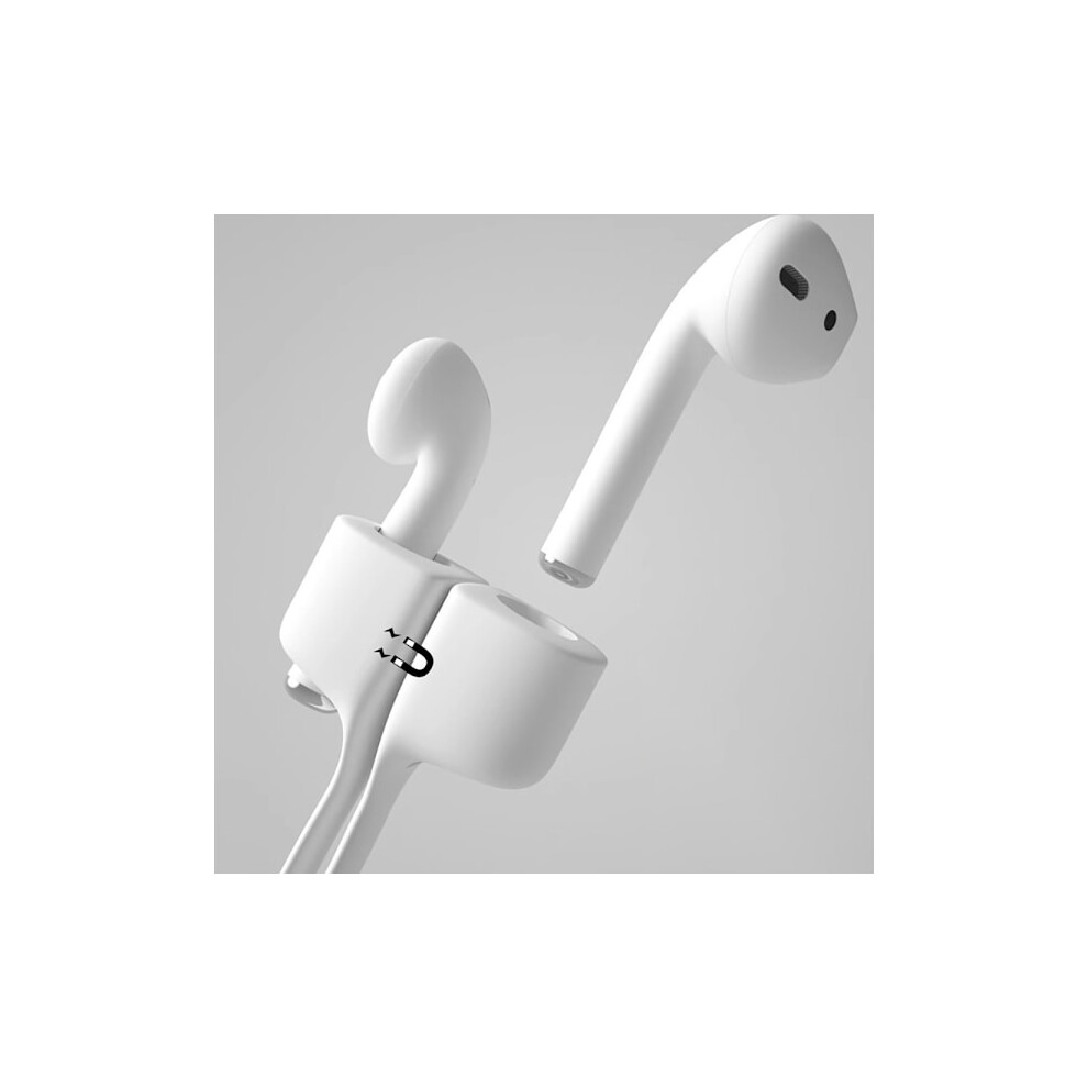 Magnetic Silicone Strap For Compatible With Airpods - White 9058772050113