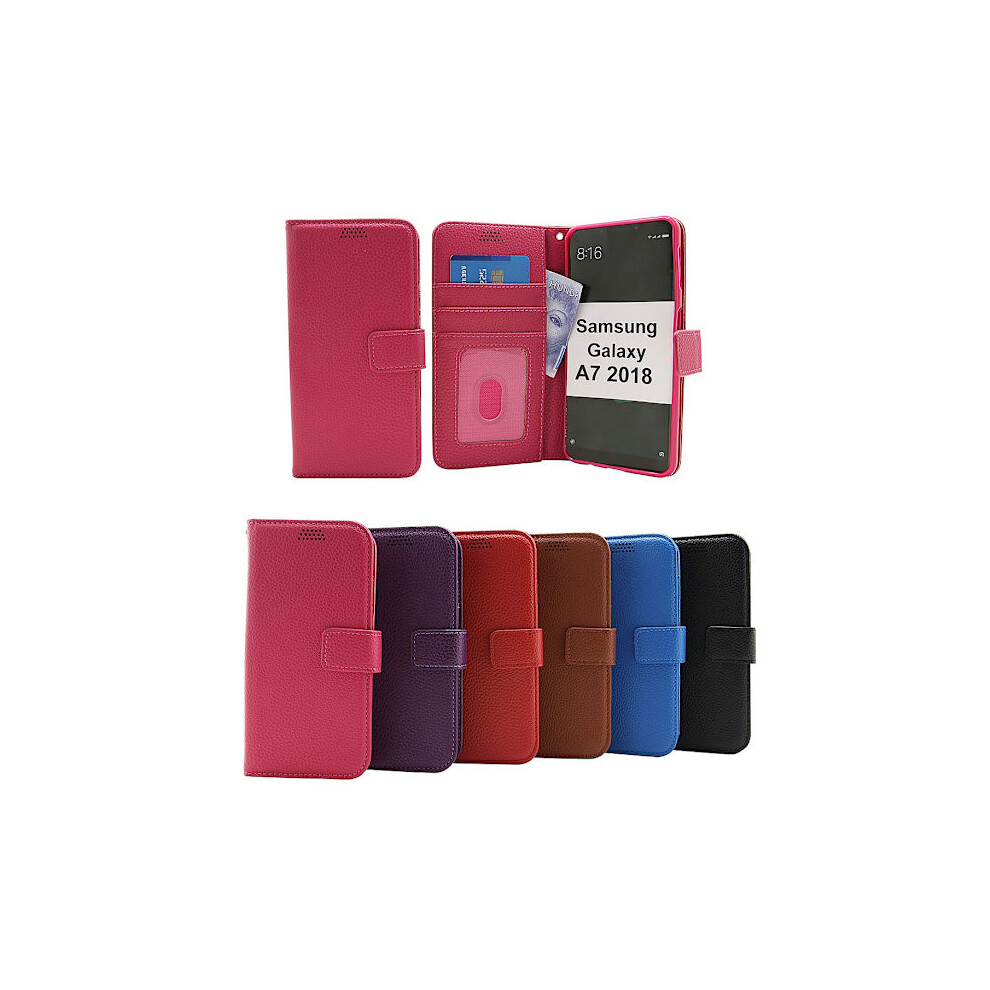 New Standcase Wallet Compatible With Samsung Galaxy A7 2018 (A750fn/Ds) Black 9058772050601