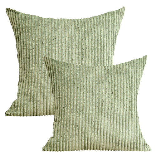 MOUDUO 20"x20" Navy Blue Striped Polyester Throw Pillows (2 Count) – Modern Home Textiles Set
