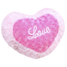 Love Heart Pillow Couple Cushion, Heart-Shaped Love Pillow, Pink Outer Ring & Rose Red Inner