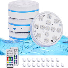 EQWLJWE Submersible Pond Lights Remote Control 13 Led Bright Rgb Led Light Double Waterproof Swimming Supplies Holiday Clearance