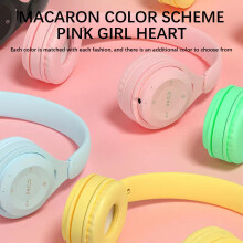 Headphones Gnobogi New Headworn Bluetooth Earphones, Macaron Folding for Student Home, Christmas Gift Earbuds, Portable Audio Clearance