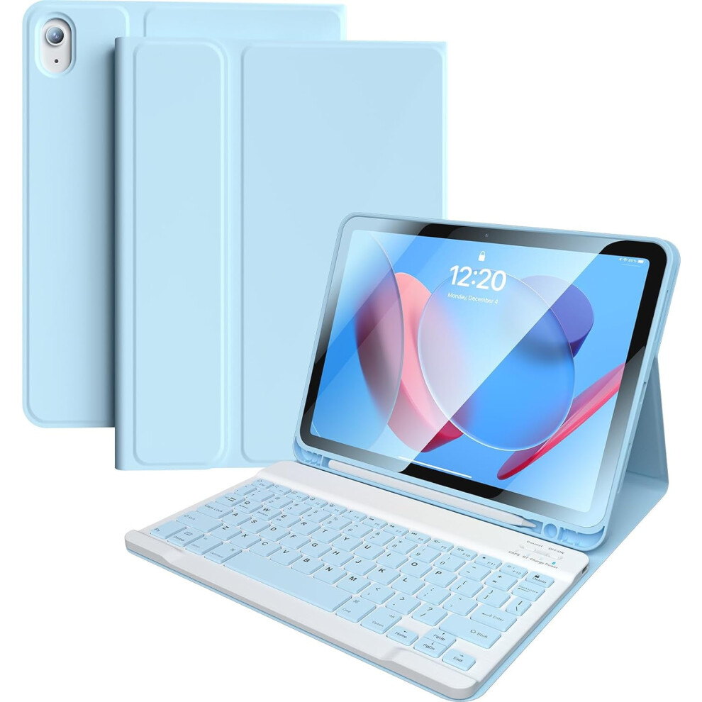 Compatible With Ipad 10Th Generation Case With Keyboard, Pencil Holder For Ipad 2022 10.9" 9322103928168